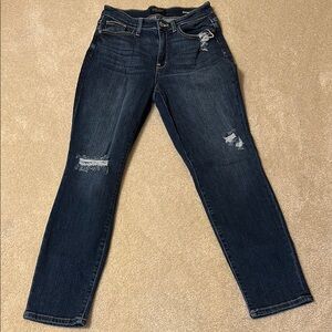 Judy Blue Boyfriend Fit Distressed Dark Blue Women's Jeans size 5/27